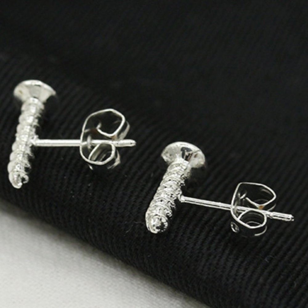 NEW Screw Silver Plated Earrings